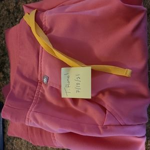 Figs neon pink Zamora pants